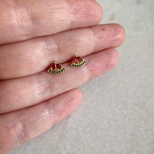 18k Gold Cherry Stud Earrings
